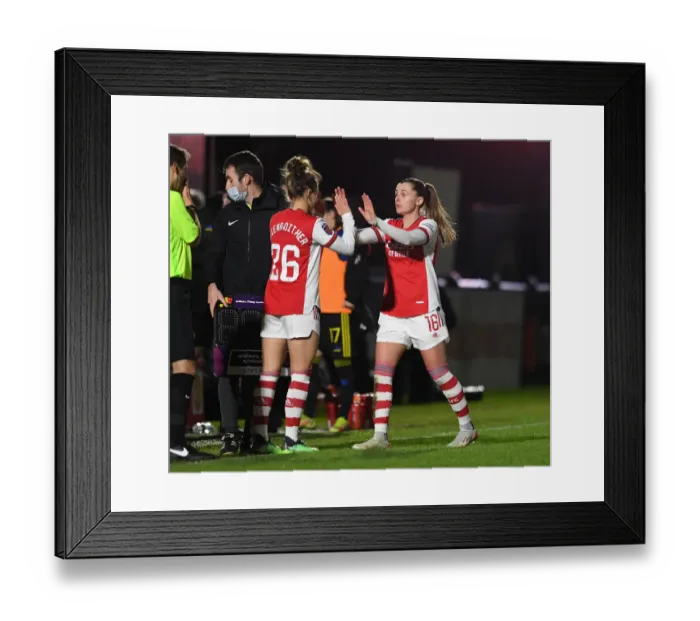 Framed Print : Arsenal Women: Laura Wienroither Replaces Noelle Maritz in Conti Cup Quarterfinal vs Manchester United