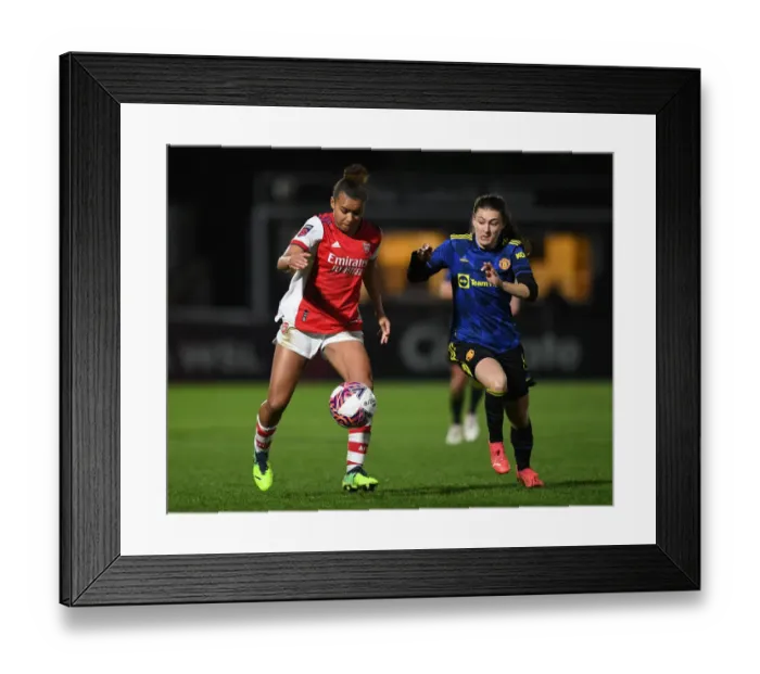 Framed Print : Arsenal vs Manchester United: FA Womens Continental Tyres League Cup Quarterfinal Showdown