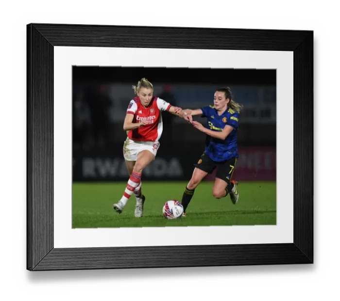 Framed Print : Arsenal vs Manchester United: FA Women's Continental Tyres League Cup Quarterfinal Showdown Framed Print : Arsenal vs Manchester United: FA Women's Continental Tyres League Cup Quarterfinal Showdown