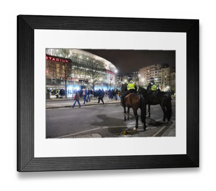Framed Print : Arsenal Fans Rally at Emirates Stadium Ahead of Carabao Cup Semi-Final vs. Liverpool