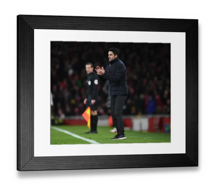 Framed Print : Arsenal vs. Liverpool: Mikel Arteta Faces Off in Carabao Cup Semi-Final Showdown