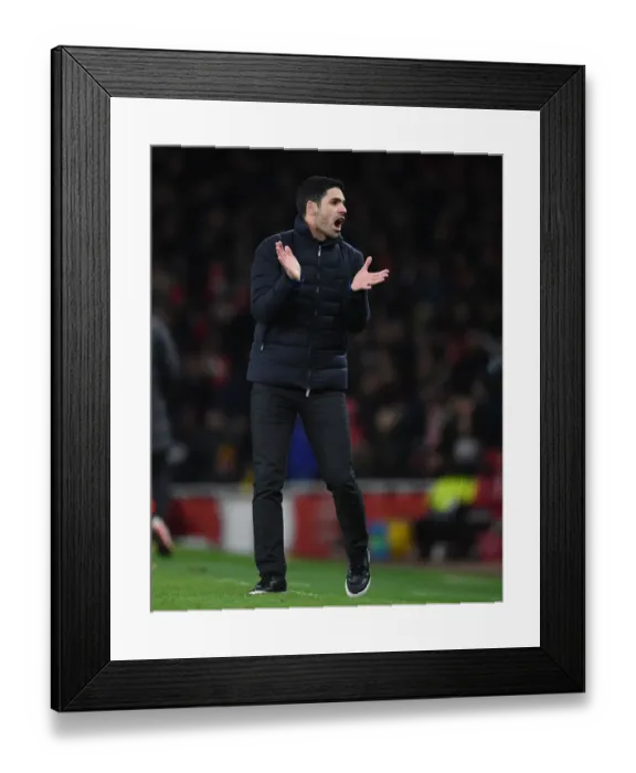 Framed Print : Mikel Arteta vs. Liverpool: Carabao Cup Semi-Final Showdown