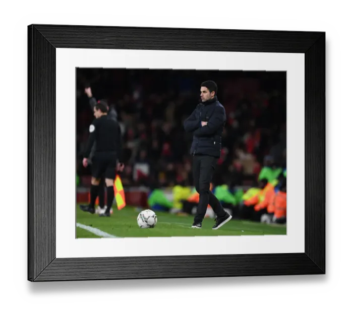 Framed Print : Mikel Arteta's Intense Focus: Arsenal vs. Liverpool Carabao Cup Showdown Framed Print : Mikel Arteta's Intense Focus: Arsenal vs. Liverpool Carabao Cup Showdown