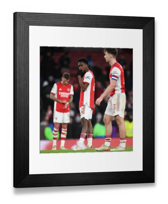 Framed Print : Arsenal's Sambi Reacts After Carabao Cup Semi-Final Second Leg vs Liverpool