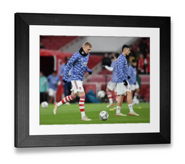Framed Print : Arsenal's Mika Biereth Gears Up for Arsenal v Liverpool Carabao Cup Showdown