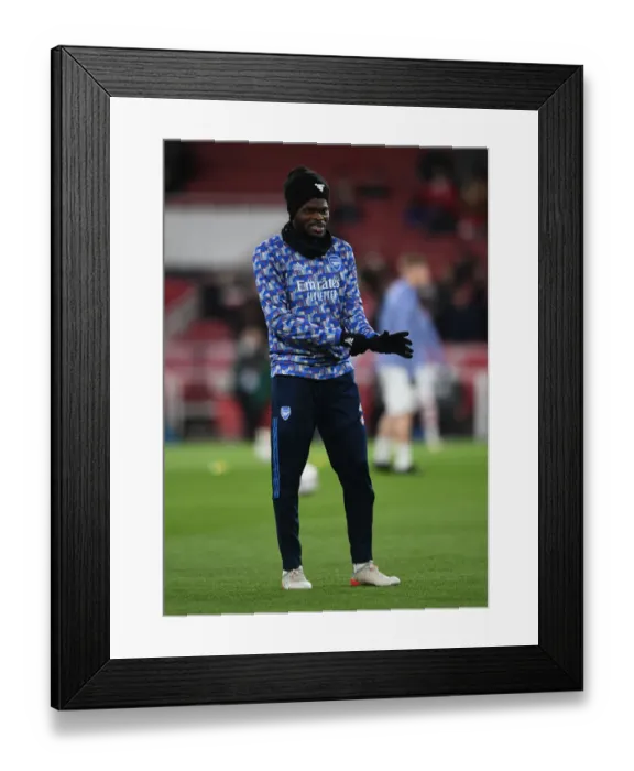 Framed Print : Thomas Partey Prepares for Arsenal vs. Liverpool Carabao Cup Showdown