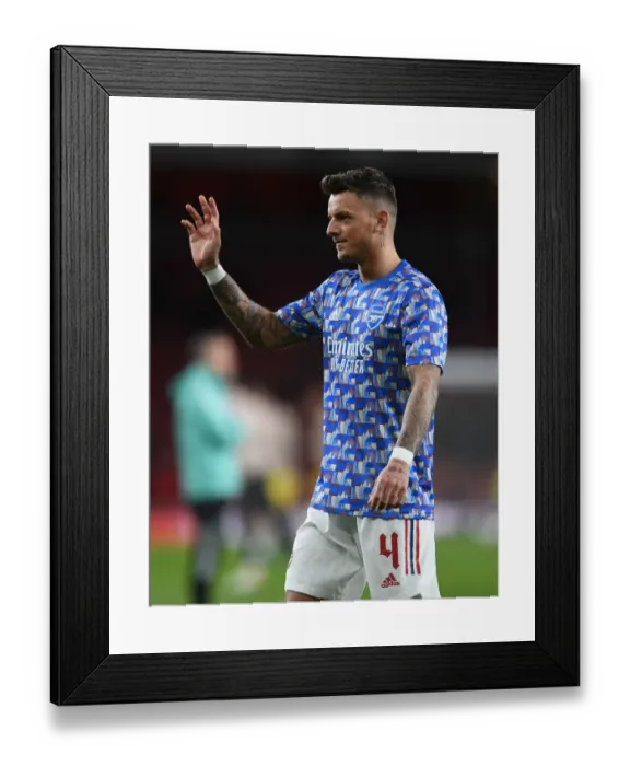 Framed Print : Arsenal's Ben White Braces for Arsenal vs. Liverpool Carabao Cup Showdown Framed Print : Arsenal's Ben White Braces for Arsenal vs. Liverpool Carabao Cup Showdown