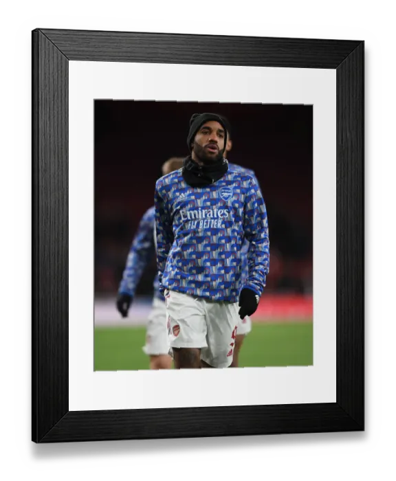 Framed Print : Arsenal's Alexandre Lacazette Before Carabao Cup Semi-Final Second Leg vs Liverpool