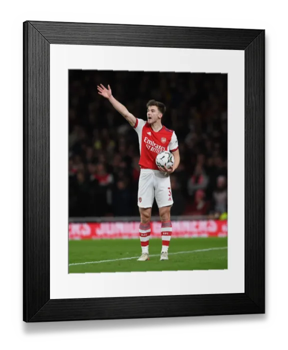 Framed Print : Arsenal's Kieran Tierney Faces Off Against Liverpool in Carabao Cup Semi-Final Showdown Framed Print : Arsenal's Kieran Tierney Faces Off Against Liverpool in Carabao Cup Semi-Final Showdown