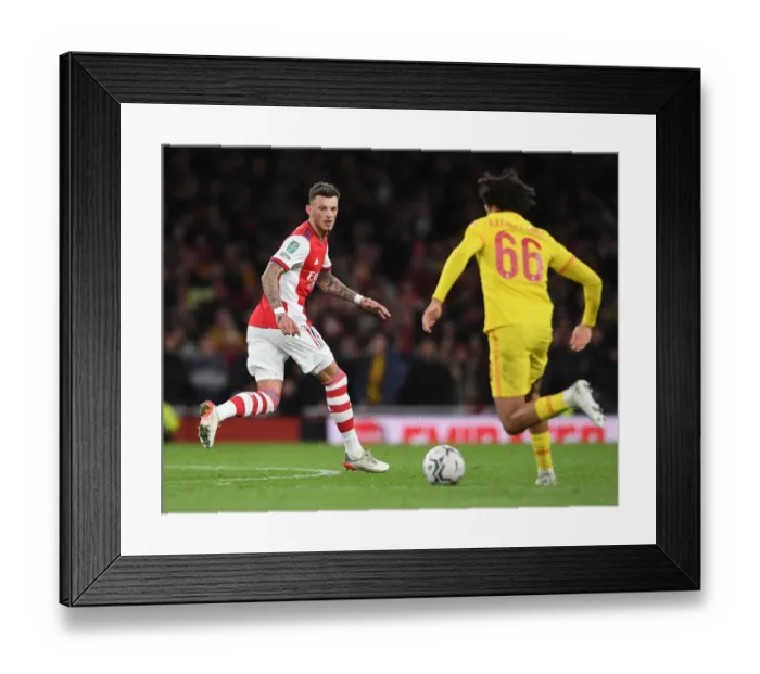 Framed Print : Arsenal's Ben White Faces Off Against Liverpool in Carabao Cup Semi-Final Showdown Framed Print : Arsenal's Ben White Faces Off Against Liverpool in Carabao Cup Semi-Final Showdown