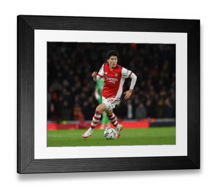 Framed Print : Arsenal's Tomiyasu Faces Liverpool in Carabao Cup Semi-Final Showdown