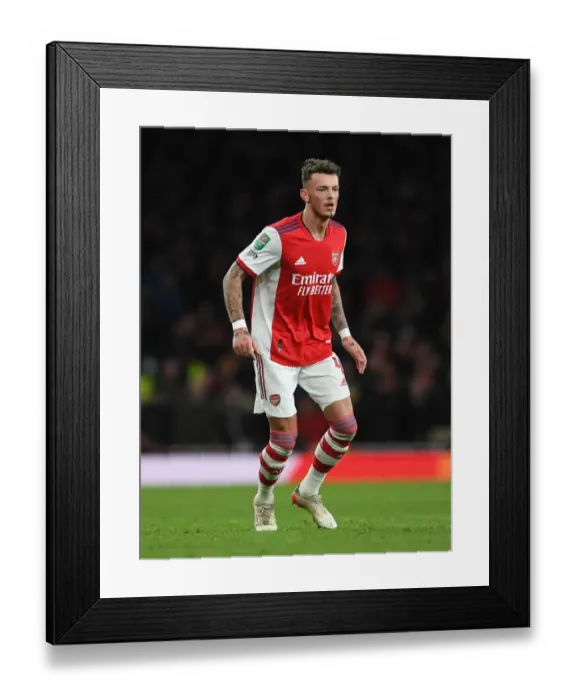 Framed Print : Ben White's Defiant Performance: Arsenal Stands Strong Against Liverpool in Carabao Cup Battle Framed Print : Ben White's Defiant Performance: Arsenal Stands Strong Against Liverpool in Carabao Cup Battle