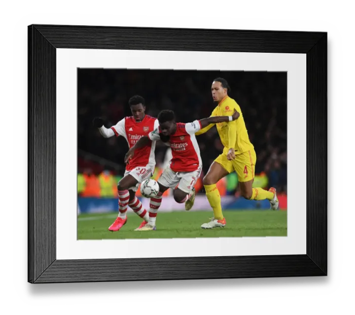 Framed Print : Arsenal vs. Liverpool Showdown: Nketiah, Saka Battle it Out Against Van Dijk in Carabao Cup Semi-Finals Framed Print : Arsenal vs. Liverpool Showdown: Nketiah, Saka Battle it Out Against Van Dijk in Carabao Cup Semi-Finals