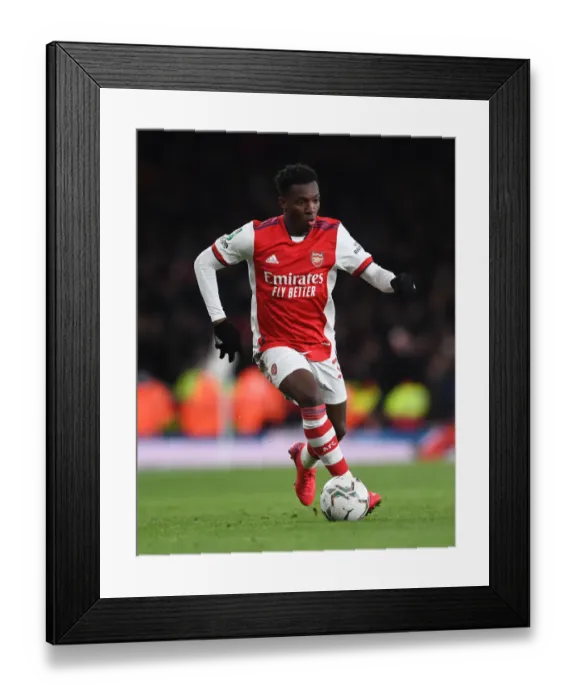 Framed Print : Arsenal's Eddie Nketiah Reacts After Carabao Cup Semi-Final Second Leg vs Liverpool Framed Print : Arsenal's Eddie Nketiah Reacts After Carabao Cup Semi-Final Second Leg vs Liverpool
