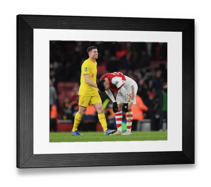 Framed Print : Gabriel Martinelli's Emotional Reaction: Arsenal's Heartbreaking Exit in Carabao Cup Semi-Finals vs Liverpool