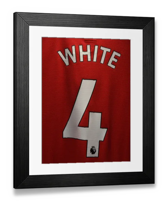 Framed Print : Arsenal: Ben White's Shirt in the Emirates Changing Room before Arsenal vs Burnley (2021-22) Framed Print : Arsenal: Ben White's Shirt in the Emirates Changing Room before Arsenal vs Burnley (2021-22)