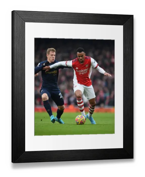 Framed Print : Gabriel's Game-Changing Outmaneuver: Arsenal's Victory Moment vs Burnley