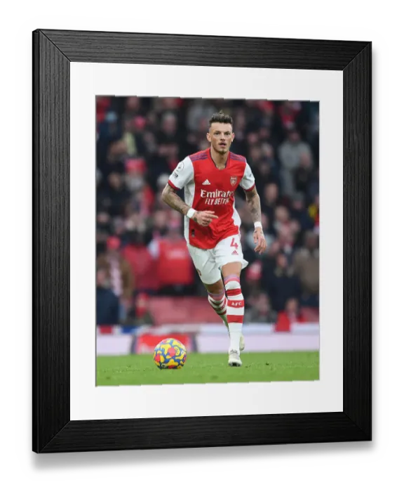Framed Print : Arsenal's Ben White in Action: Premier League 2021-22 - Arsenal vs Burnley