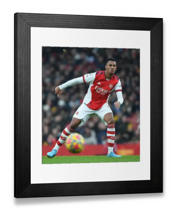 Framed Print : Gabriel in Action: Arsenal vs Burnley, Premier League 2021-22