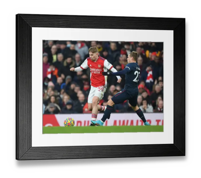 Framed Print : Intense Face-Off: Emile Smith Rowe vs. Matej Vydra in Arsenal's Battle Against Burnley Framed Print : Intense Face-Off: Emile Smith Rowe vs. Matej Vydra in Arsenal's Battle Against Burnley