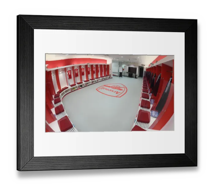 Framed Print : Arsenal Changing Room Before Arsenal vs Burnley: Premier League 2021-22