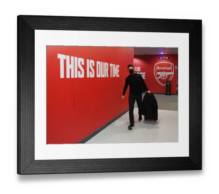 Framed Print : Mikel Arteta Before Arsenal vs Burnley: Premier League Clash at Emirates Stadium