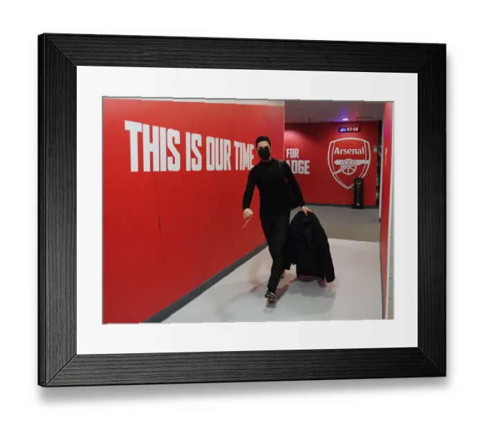 Framed Print : Mikel Arteta: Arsenal Manager's Intense Focus Before Arsenal vs Burnley Clash Framed Print : Mikel Arteta: Arsenal Manager's Intense Focus Before Arsenal vs Burnley Clash