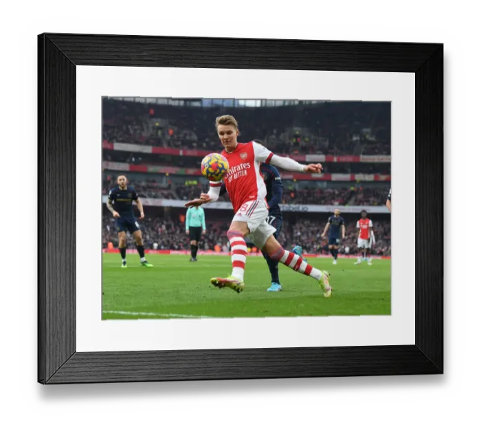 Framed Print : Arsenal's Martin Odegaard Shines in Premier League Clash Against Burnley