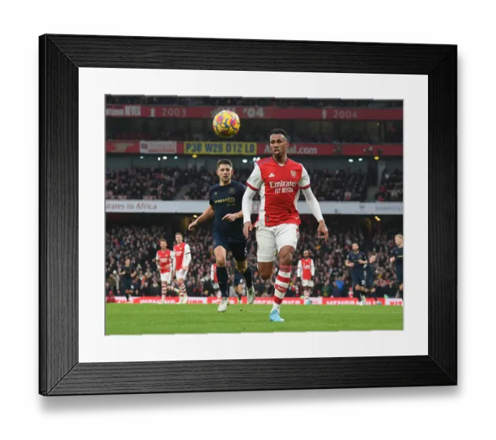 Framed Print : Gabriel in Action: Arsenal vs Burnley, Premier League 2021-22