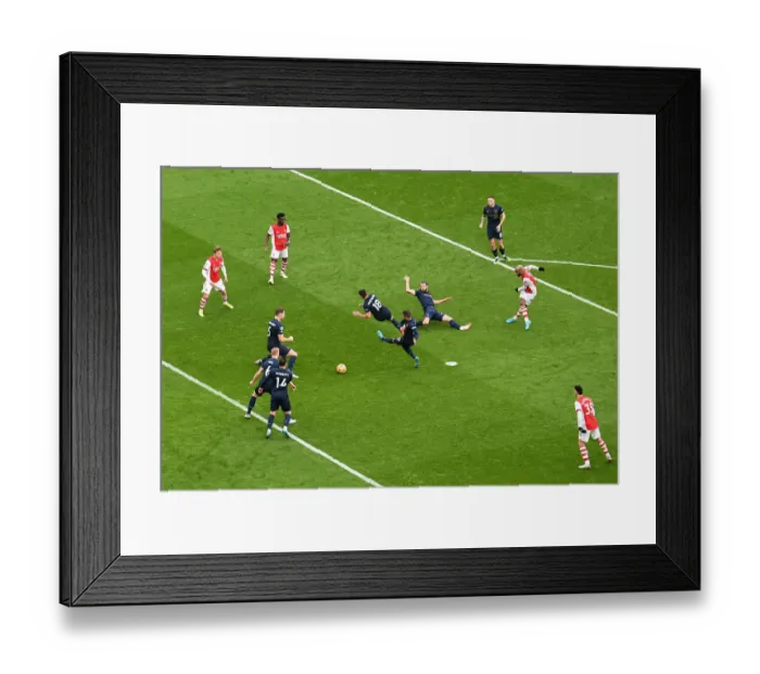 Framed Print : Alexandre Lacazette in Action: Arsenal vs. Burnley, Premier League 2021-22