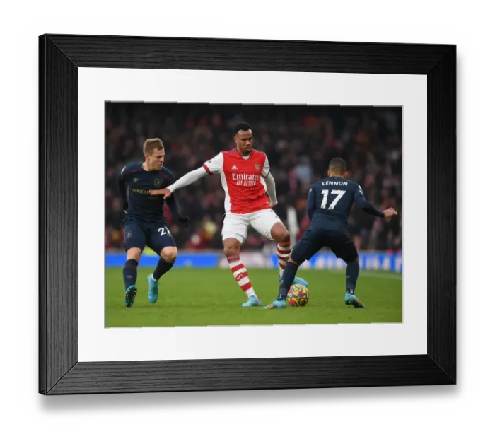 Framed Print : Intense Face-Off: Magalhaes vs. Vydra in Arsenal's Battle Against Burnley Framed Print : Intense Face-Off: Magalhaes vs. Vydra in Arsenal's Battle Against Burnley