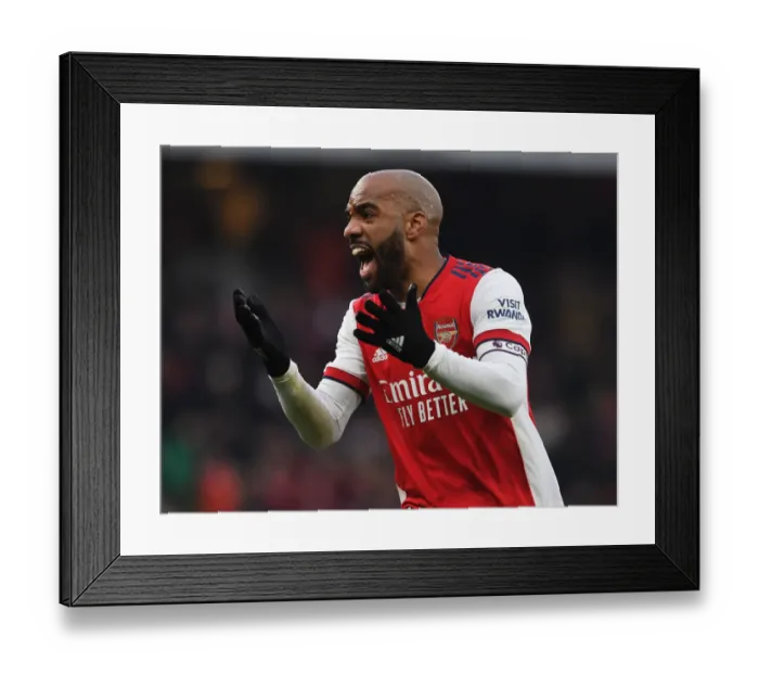 Framed Print : Alexandre Lacazette in Action: Arsenal vs Burnley, Premier League 2021-22