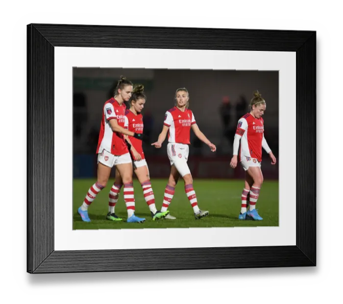 Framed Print : FA WSL Showdown: Arsenal Women's Titans Clash with Brighton Hove Albion Women - Miedema, Williamson, and Little in Leading Roles
