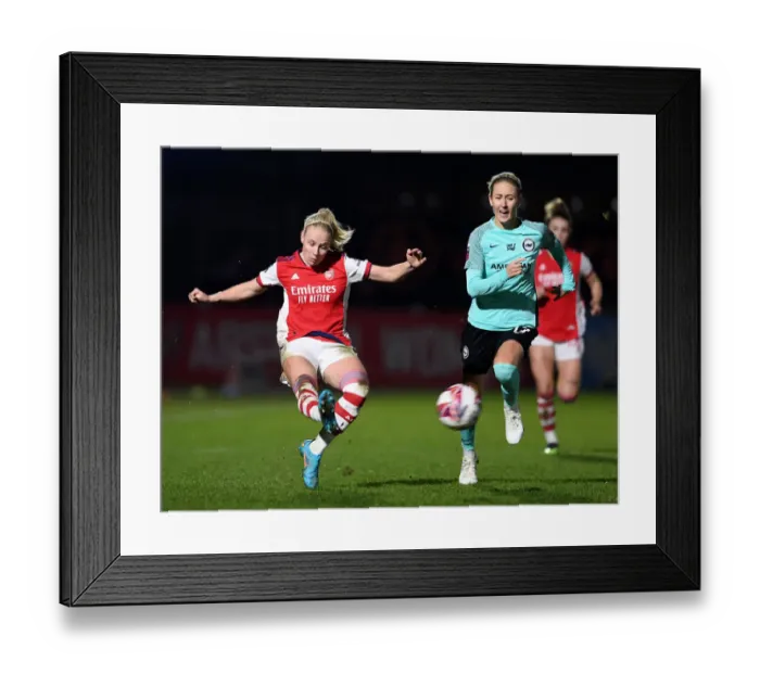 Framed Print : Arsenal vs Brighton: Tense FA WSL Showdown at Meadow Park