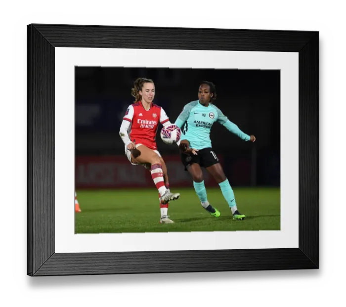 Framed Print : Arsenal Women vs Brighton Hove Albion Women: A Tight FA WSL Showdown - Intense Rivalry on the Pitch
