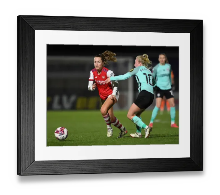 Framed Print : Intense Rivalry: Lia Walti vs Inessa Kaagman Battle at Arsenal Women vs Brighton Hove Albion FA WSL Match