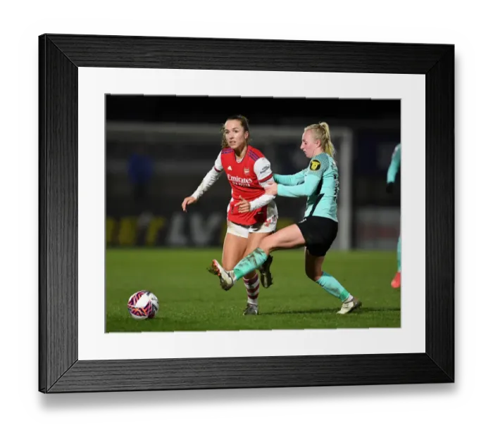 Framed Print : Intense Rivalry: Lia Walti vs. Inessa Kaagman Clash at Arsenal Women vs. Brighton Hove Albion FA WSL Match