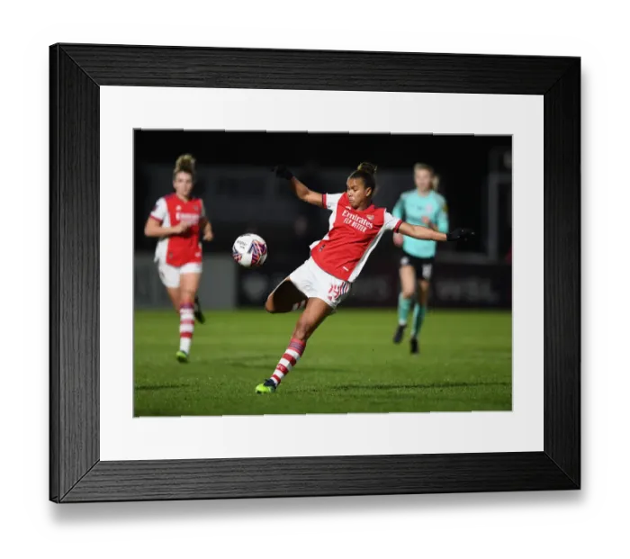 Framed Print : Arsenal's Parris Scores in FA WSL Showdown: Arsenal Women vs Brighton Hove Albion