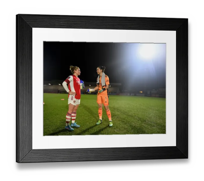 Framed Print : Arsenal Women: Kim Little and Manuela Zinsberger Celebrate Gritty FA WSL Draw Against Brighton Hove Albion