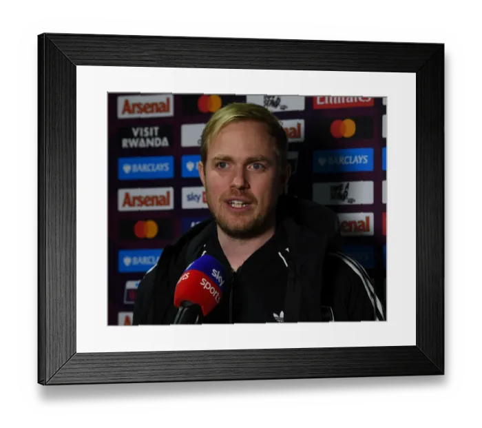 Framed Print : Arsenal Women vs Brighton Hove Albion Women: Jonas Eidevall's Pre-Match Focus, FA WSL (2021-22)