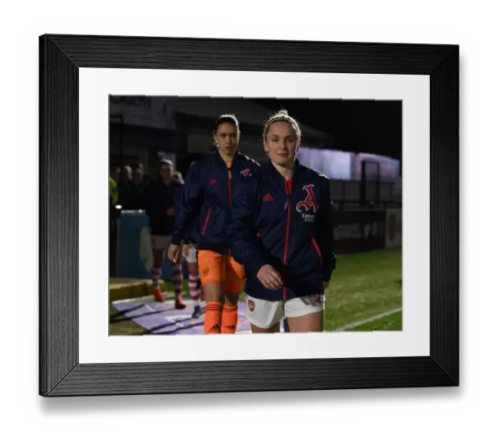 Framed Print : Arsenal's Kim Little Leads Team Charge in FA WSL Clash Against Brighton Hove Albion