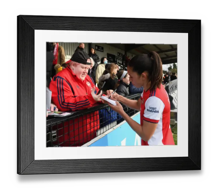 Framed Print : Arsenal Women's Rafaelle Celebrates Victory over Manchester United with Autograph Signing Session Framed Print : Arsenal Women's Rafaelle Celebrates Victory over Manchester United with Autograph Signing Session