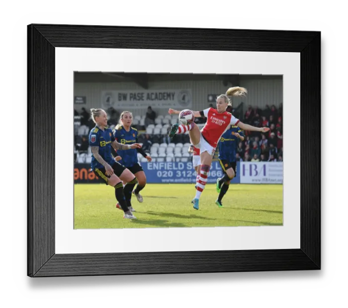 Framed Print : Intense Rivalry: Mead vs Galton Battle at Arsenal Women vs Manchester United Women, FA WSL