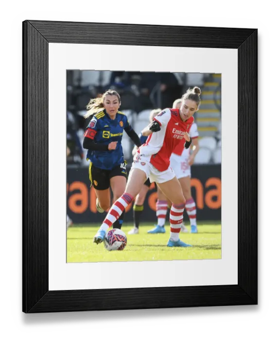 Framed Print : Arsenal vs Manchester United: Women's Super League Clash - Miedema vs Zelem Battle Framed Print : Arsenal vs Manchester United: Women's Super League Clash - Miedema vs Zelem Battle