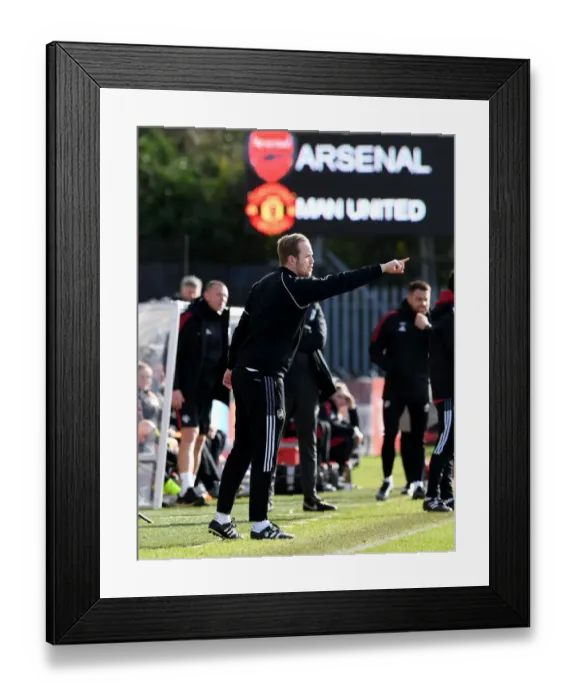 Framed Print : Jonas Eidevall Leads Arsenal Women Against Manchester United in FA WSL (2021-22)