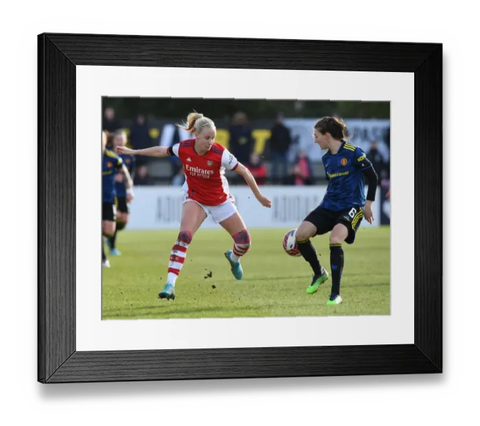 Framed Print : Beth Mead vs Hannah Blundell: A Battle in the FA WSL Clash - Arsenal's Star Forward vs Manchester United's Defender Framed Print : Beth Mead vs Hannah Blundell: A Battle in the FA WSL Clash - Arsenal's Star Forward vs Manchester United's Defender