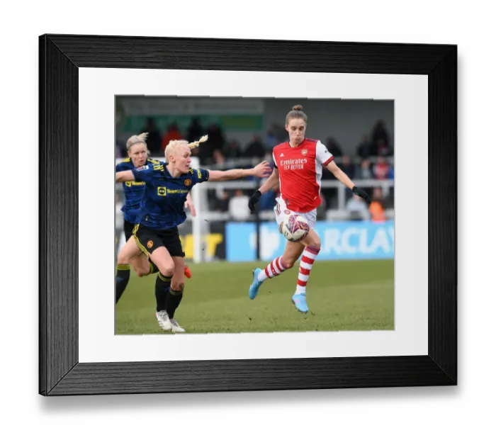 Framed Print : Miedema vs Thorisdottir: A Titanic Clash in Arsenal Women vs Manchester United Women FA WSL Showdown