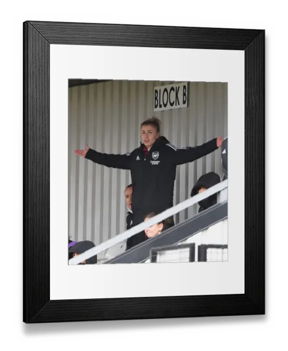 Framed Print : Arsenal's Leah Williamson Observes from the Stands: Arsenal Women vs Manchester United Women, FA WSL Match, 2021-22 Framed Print : Arsenal's Leah Williamson Observes from the Stands: Arsenal Women vs Manchester United Women, FA WSL Match, 2021-22
