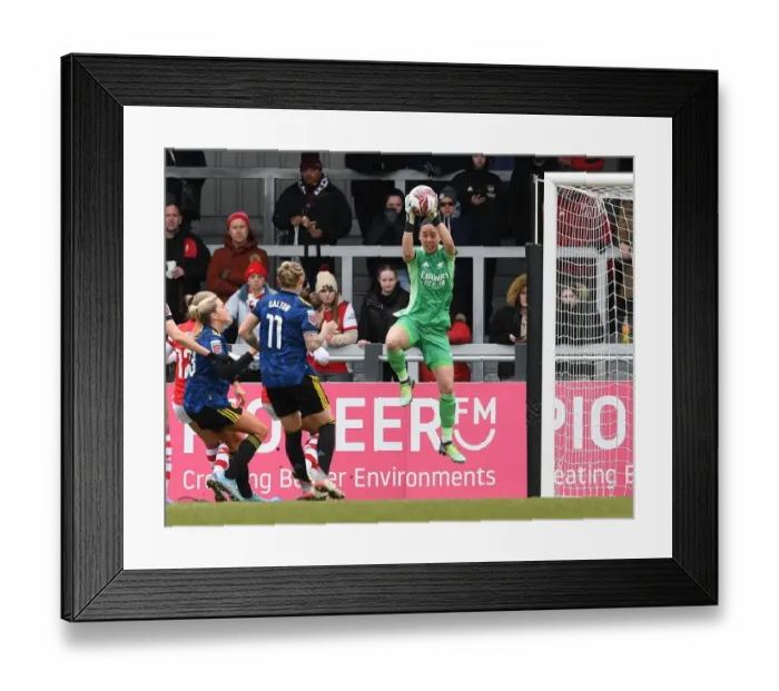 Framed Print : Manuela Zinsberger in Action: Arsenal Women vs Manchester United Women, Barclays FA WSL Clash at Meadow Park Framed Print : Manuela Zinsberger in Action: Arsenal Women vs Manchester United Women, Barclays FA WSL Clash at Meadow Park