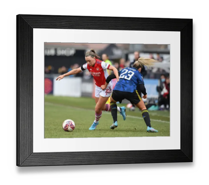 Framed Print : Arsenal vs Manchester United: Clash in the FA WSL - McCabe vs Russo Battle